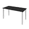 Bestar Universel 60W Table Desk with Square Metal Legs, Black 65865-18 - alternate 1